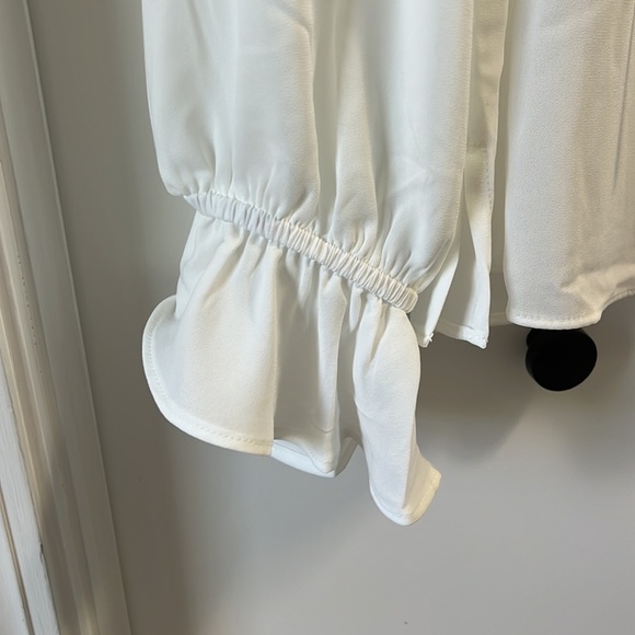 Woman’s J.Crew white sheer blouse with ruffle detail, small, new with tags. - Picture 3 of 6